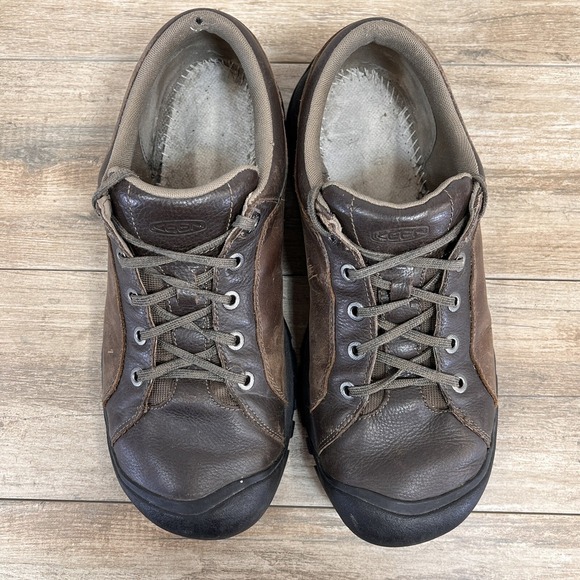 Keen Toyah Brown Leather Lace Walking Casual Shoes Size 11.5 - Picture 4 of 11